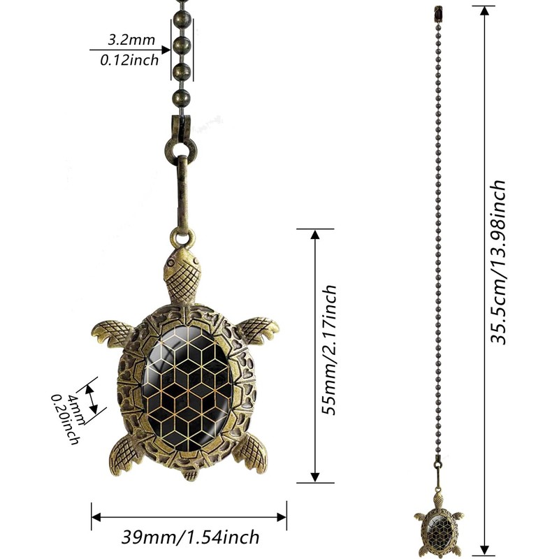 OMYZERO Ceiling Fan Pull Chain - 12 Inch Turtle Ceiling