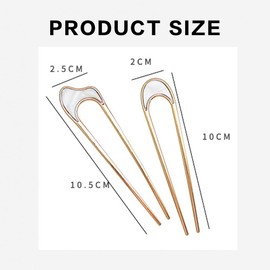 Visxcnu 6 Pieces French Hair Pins, U Shaped Metal Hairpins 2 Prong Updo Chignon Pins for Weddings Dating Vintage Hair Fork Hair Pin for Girls Women Hair Accessories