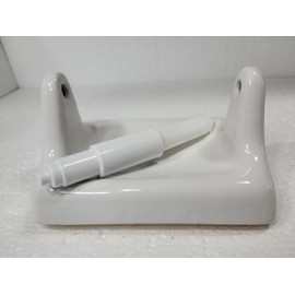 DALTILE Snow White Ceramic TP Toilet Paper Holder Wall Mount Thinset Installation Vintage Mid Century Modern Retro, BA1020T