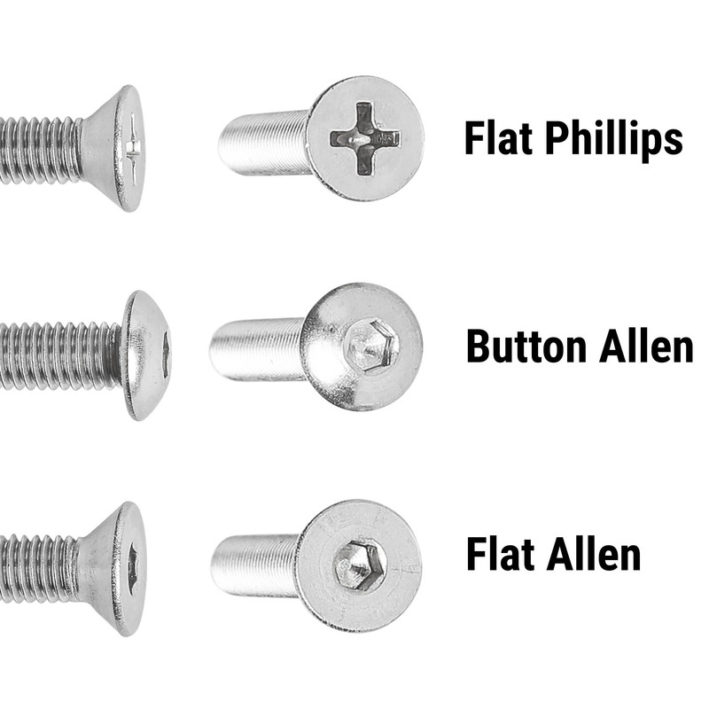 Fireball Dragon Stainless Steel Skateboard Hardware Set (Flat Phillips, 1.25")