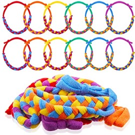 12 Collares Masticables para Niños Sensoriales Collar Masticable de Dentición de Tela de Rizo Suave Absorbente Banda para Masticar de Dentición Oral Reutilizable Lavable (Estilo de Nudo)