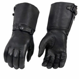 Milwaukee Leather SH859 Women's Thermal Lined USA Deerskin Black Leather Gauntlet Winter Gloves - X-Large