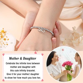 PINKDODO Mothers Day Gifts for Mom, Daughter Gift from Mom, Mother Mom and Daughter Bracelet Jewelry Gifts Ideas for Mom Mommy Daughter Birthday Mother's Day Gift
