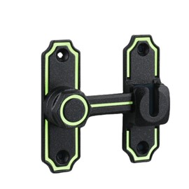 Luminous Black Sliding Bolt Locks, Flip Door Locks, Wardrobe Door Locks, Heavy Duty Gate Latch Clasp Lock, for Barn Doors, Bathroom, Outdoor, Garage, Window, 1 Pack