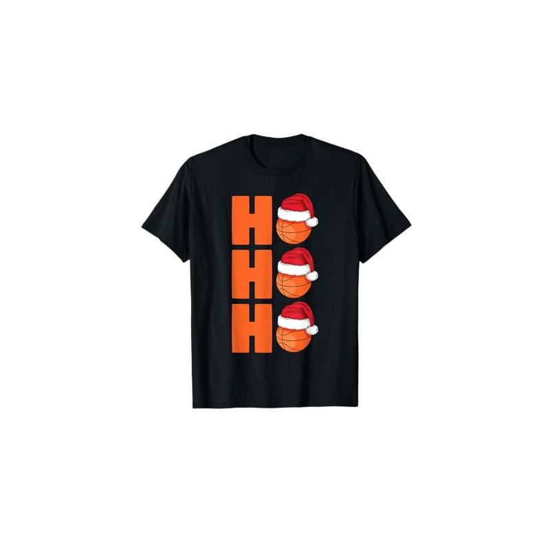 Santa Basketball Christmas T-Shirt, black