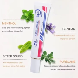 Fast-Acting Acne Scar Treatment Cream - 24-Hour Spot Reduction, Anti-Acne Formula, Safe for Sensitive Skin, Deep Pore Cleansing & Moisturizing (15g)