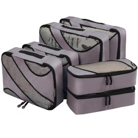 BAGAIL 6 Set Packing Cubes,Travel Luggage Packing Organizers(6Set Dark Grey)