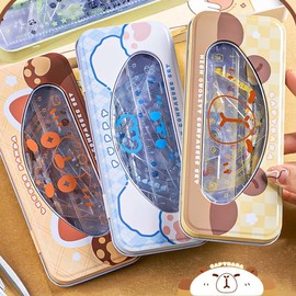 MHwan Maths Sets, 7 Pcs Cute Strong and durable Shell, a High-Quality Geometry Sets for Secondary School Loved by Children, Protractor compass Set Suitable for Middle School Mathematic