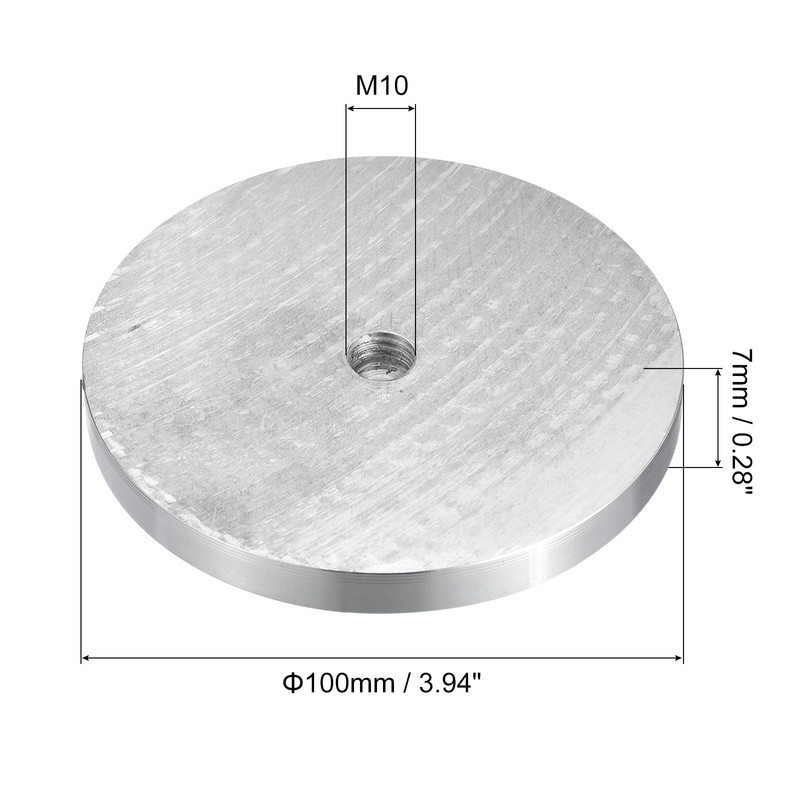sourcing map M10 Thread 100 mm Diameter Round Shape Aluminium