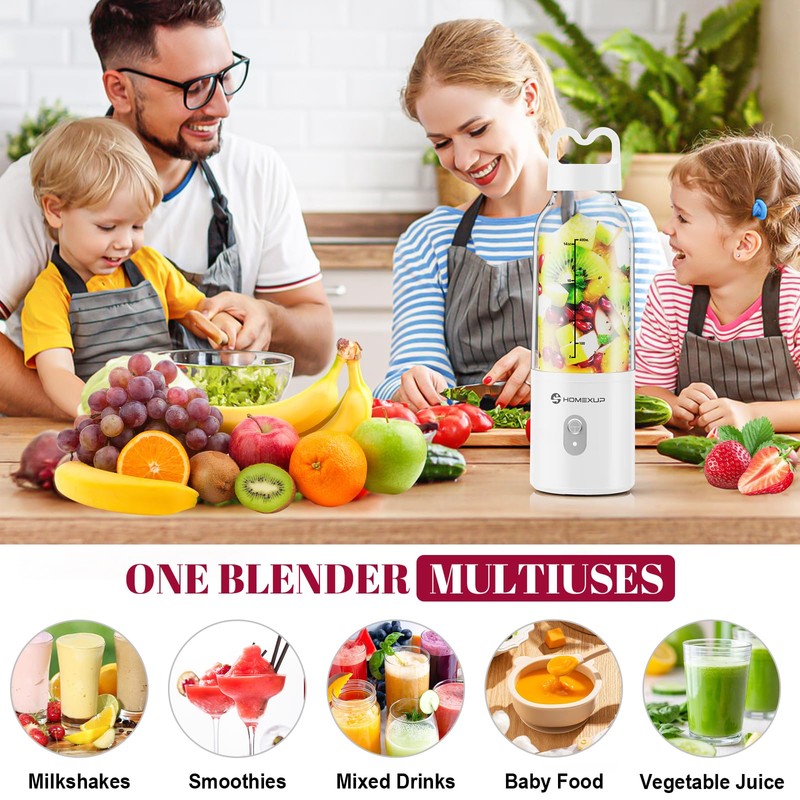 2PCS Portable Personal Blender 17 OZ/500 ML Juicer, 175W Personal