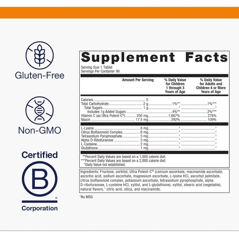 Metagenics - Ultra Potent-C Vitamin C Chewable (90tabs)