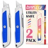 DIYSELF 2 Pack Box Cutter- Sharp Utility Knife- Box Cutters