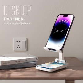 WOCOCN Adjustable and Foldable Desktop Cell Phone Holder, Creative Technology, Convenient Life, Bringing You a Wonderful Movie Watching and Office Experience (Blue Marble)