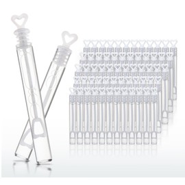 ABSOFINE 60x Seifenblasen Hochzeit Gastgeschenke gefüllt Wedding Bubbles für Hochzeiten Herzgläschen Set mit Herzgeriff für perfekte Hochzeitsfotos Geburtstag Feier