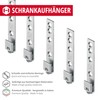 Gedotec H8066 Cabinet Hanger Plastic Galvanised White Pack of 6