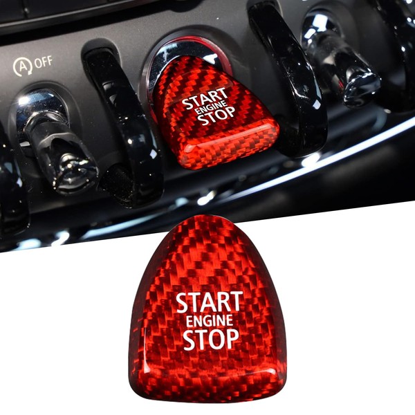 Youzzei MINI Cooper Start Stop Button Cover, Carbon Fiber Car