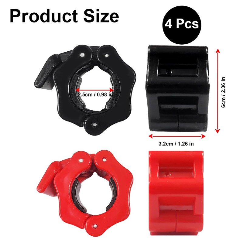 Ruayia Dumbbell Clasps, 2 Pairs of Barbell Bars, 2.5 cm,