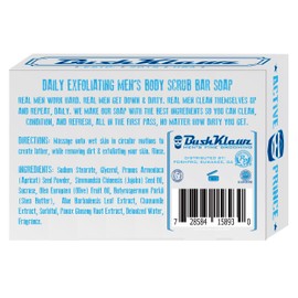 BushKlawz ACTIVE PRINCE Exfoliating BIG BRICK MAN SOAP - Deep Clean Your Skin, Remove Dead Cells, and Moisturize with Natural Oils - 200g