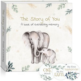 Baby Milestone Stickers, Baby Milestone, New Born Memory Book, Neutral Baby Animal Design, Baby Album And Memory Book.