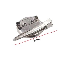 50 Pcs Silver Brooch Clasp Pins 30mm Metal Safety Pins Blank Round Tray with Alligator Clip and Pin for DIY Corsage, Name Tags, Jewelry Making