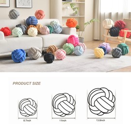 LUSJNGE Decorative Throw Knot Pillow Ball for Home Chair Sofa Couch Bed Aesthetic Round Velvet Knotted Pillow Cushion (Royal Blue, 8.7 inches)