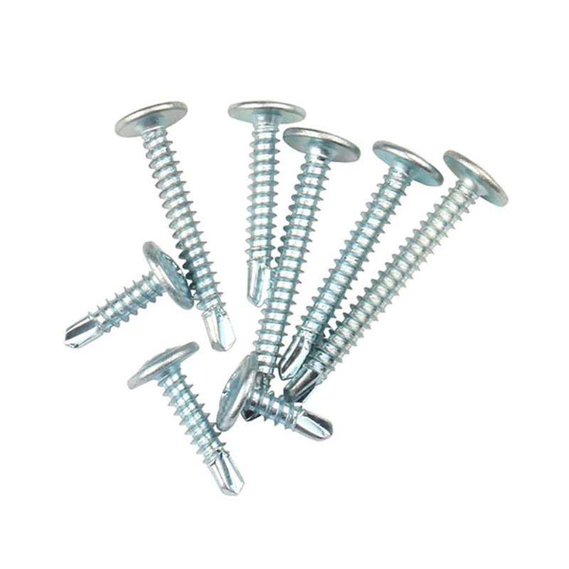 FandWay 100Pcs M4.2 * 38mm Wafer Head Self Drilling Screw,