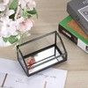 Hipiwe Glass Business Card Holder Stand, Metal Frame Name Card