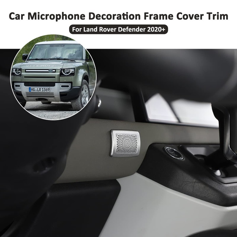 YIWANG Stainless Car Microphone Decoration Frame Cover Trim for Land