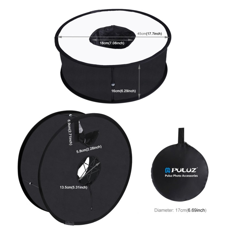 PULUZ 450mm Round Style Softbox Speedlight Flash Light Shoot Soft