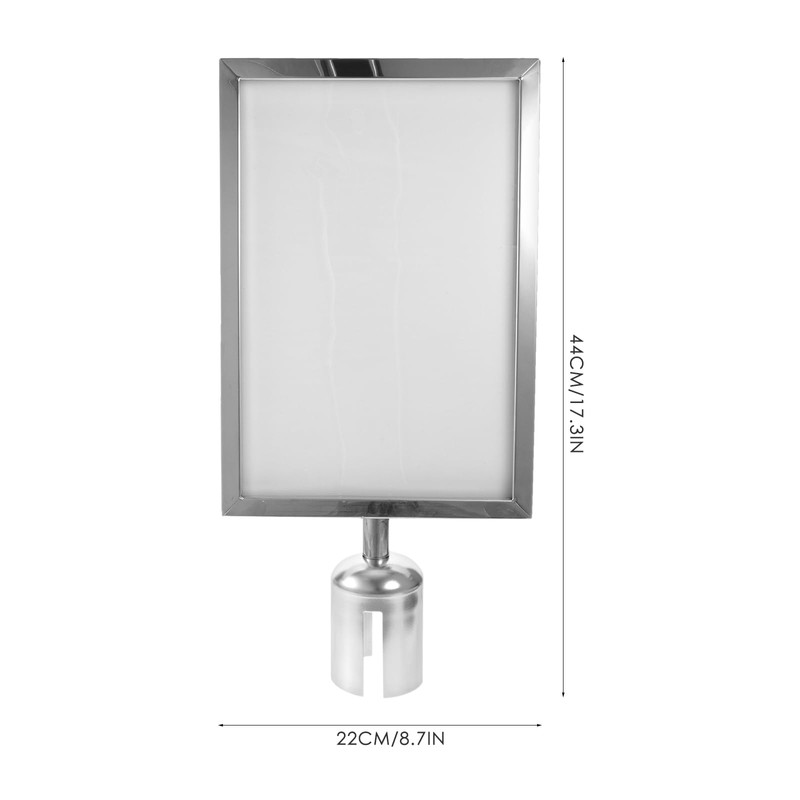 Operitacx Reversible Stanchion Belt Holder Stand Metal Crowd Control Sign