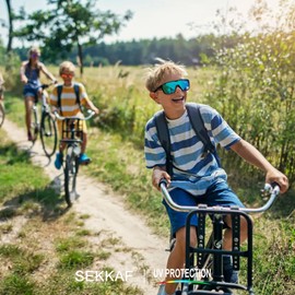 SEKKAF Kids Polarized Sunglasses for Boys Girls Sports Sunglasses UV Protection Lightweight Frame Shades Age 3-12