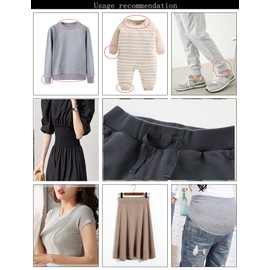 TinaKim Rib Knit Fabric, for Waistbands Collar Sleeve Cuffs Jacket Hoodies Band Material (White 67, 43x8in)