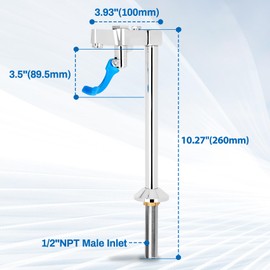 Glass Filler Faucet, 10-Inch Glass Filler for Cafes, Bars, Restaurants, Kitchens, Glass Filler Water Station with 3 Connector Adapter, G1/2NPT Male Shank