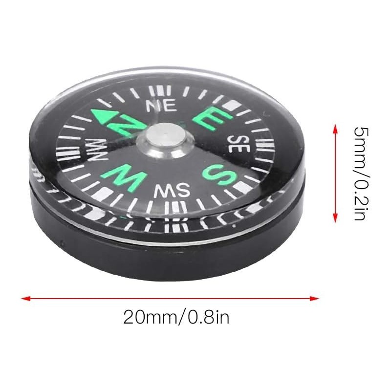 Mini Compass Set, 20mm Oil Filled, 12 Pack, Black, for