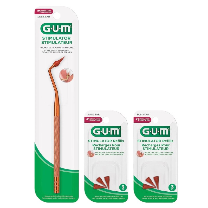 GUM Stimulator Permanent Handle - Long Handled Massager 1 Count