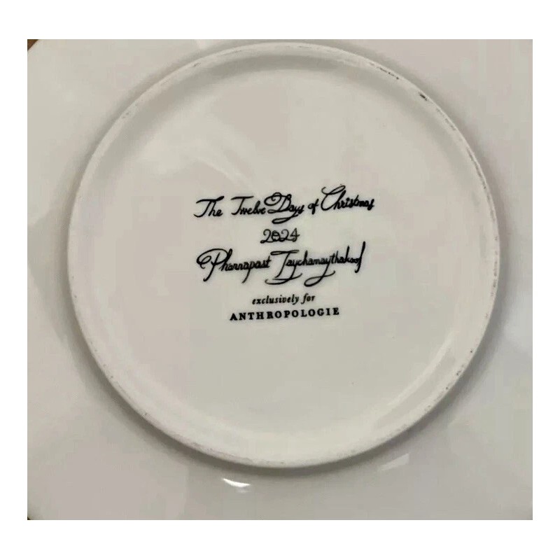 Anthropologie NEW ANTHROPOLOGIE 1 PLATE "12 DAYS" CHRISTMAS PHANNAPAST TAYCHAMAYTHAKO
