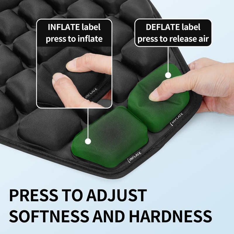JFT Inflatable Motorcycle Seat Cushion with Built-in Pump, Non-Slip Air