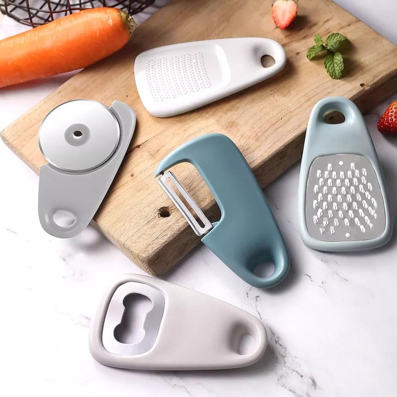 Portable Kitchen Tools, 5 in 1 Mini Cheese Grater Stainless
