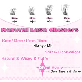 Lash Clusters Eyelash Extensions Wispy Eyelash Clusters Lash Extensions 120pcs Individual Lashes Natural D Curl Lash Clusters by Ruairie