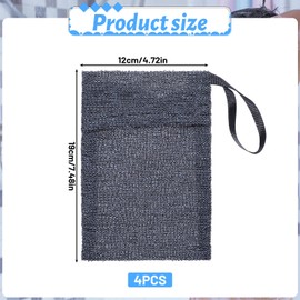 4pcs Soap Bag Mesh Bar Soap Saver Pouch for Deep Bath Foaming Soaps Pocket Body Scrubber Sponge Soaps Lather Pouch for Shower Rough Bar Soapes Pouches in Shower (Grey)