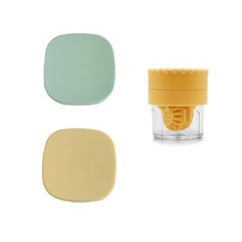 ReignSword 2 Pack Contact Lens Case with Manual Cleaner, Portable Travel Contact Cases Kit with Mirror for Daily & Outdoor Use, Includes Solution Bottle Tweezers Cleaning Tool (Yellow & Green)