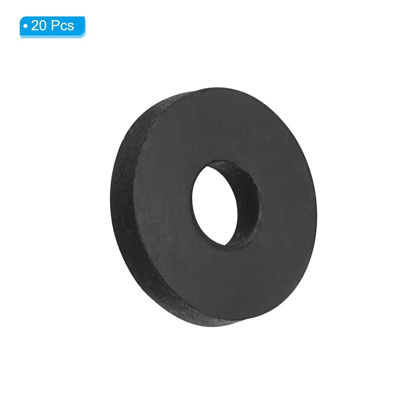 PATIKIL 20pcs Flat Rubber Washers 19mm OD x 6.4mm Inner