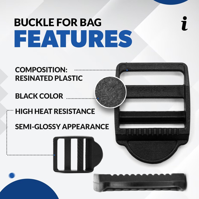 DOJA Barcelona Plastic Buckles, Pack of 10, Tension Buckle with