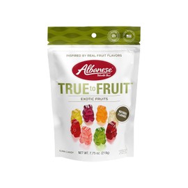 Albanese Albanese World's Best True to Fruit C Exotic Fruits Gummies, 7.75oz Bag of Candy, Individually Wrapped Soft & Chewy Candy Snacks