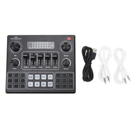 Live Sound Card Professional Dual Channel Bluetooth Stereo Mixer Board with Effect Voice Changer for Live Streaming
