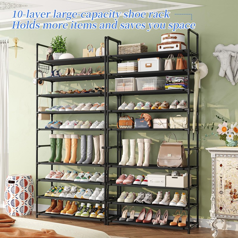 Simple Trending Tall Shoe Rack Storage Holds 40 Pairs, 10
