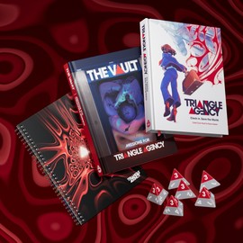 Modiphius Entertainment: Triangle Agency: Normal Briefcase Collection - RPG Box Set, 3 Books & 6 Dice, Core Rules, Missions, Content, Roleplaying Game