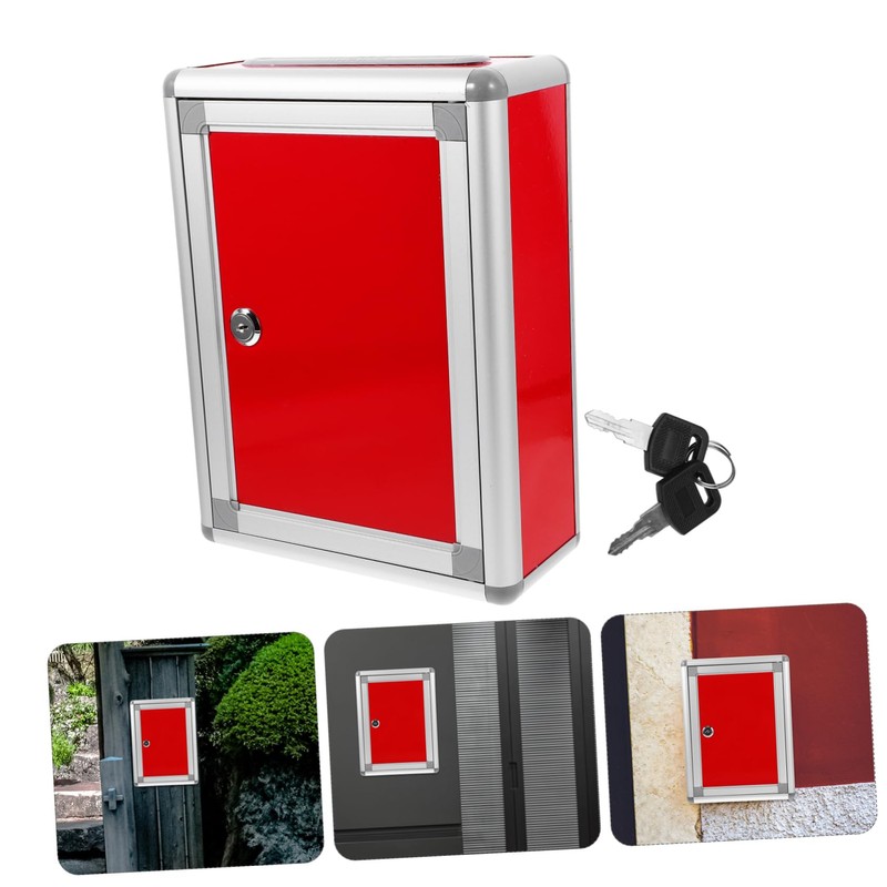 STOBOK Wall Letter Box with Lock Suggestion Box Postbox for