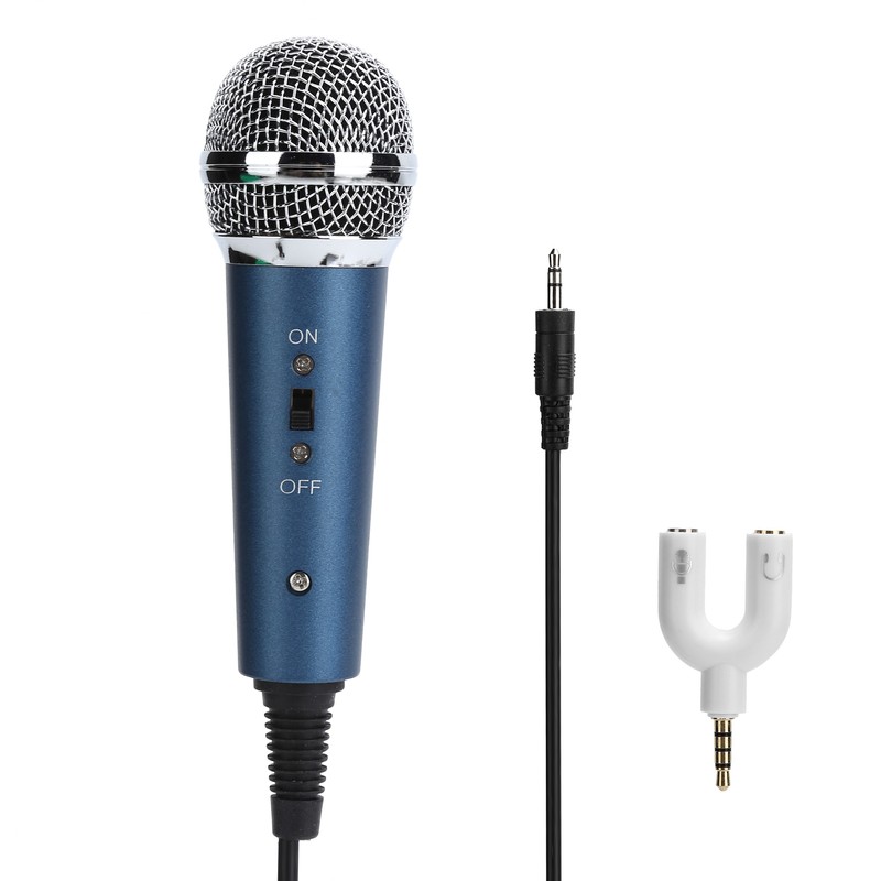 Wired Condenser Microphone 3.5mm with UShaped 3.5mm Audio Adapter for