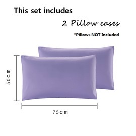 Sonia Moer Super Soft Brushed Microfibre Pillowcases - Non Iron Breathable Hypoallergenic Pillowcases set of 2- Lavender